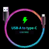 100W RGB Breathing Light Type-C USB Cable - Rapid Charging for iPhone, Samsung, Huawei, and Xiaomi