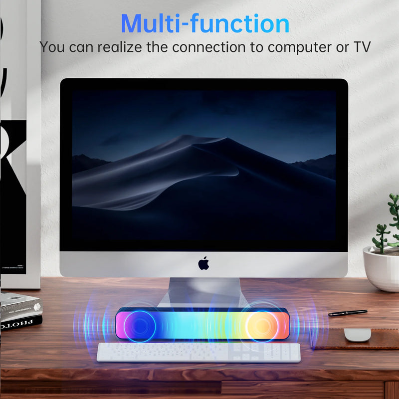 Experience Immersive Sound with Our 20W Wireless Bluetooth Sound Bar - 3D Surround Sound, Enhanced Bass, and Multi-Connectivity Options!