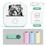 T02 Portable Mini Thermal Printer - Compact DIY Label Maker with Self-Adhesive Stickers and Diverse Paper Options