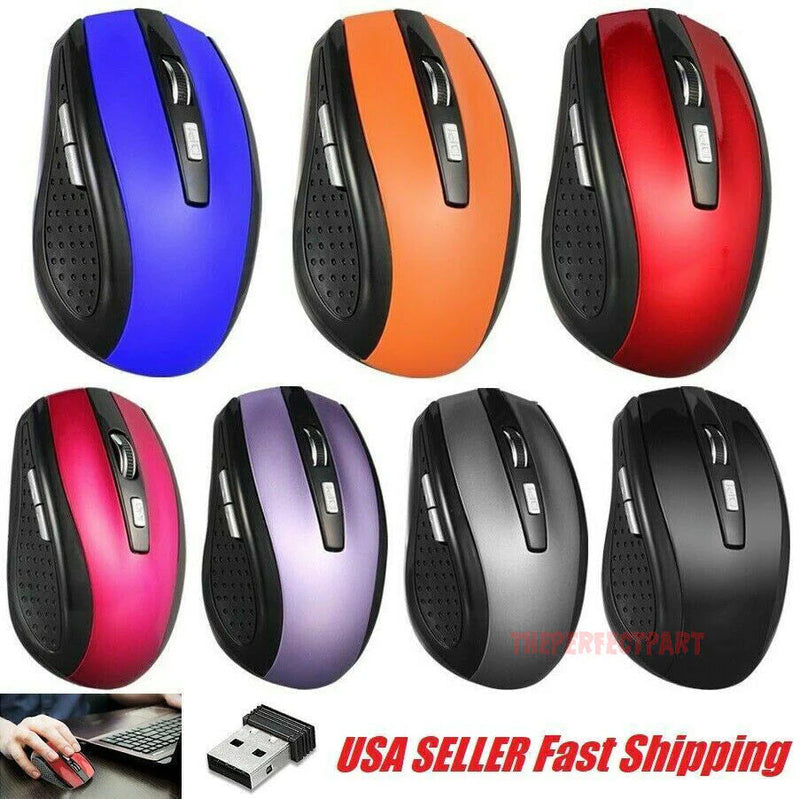 Wireless 2.4GHz Optical Mouse with USB Receiver for PC and Laptop - High DPI Performance, USA Quality