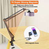 Magnetic Adjustable Arm Holder for Phones and Tablets - Versatile Stand for Bed and Desk - Compatible with iPad, Android, iPhone, and Smartphones