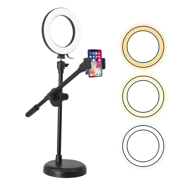 Illuminate Your Creativity: 5Core 6-Inch Adjustable Ring Light with Phone Stand & Holder