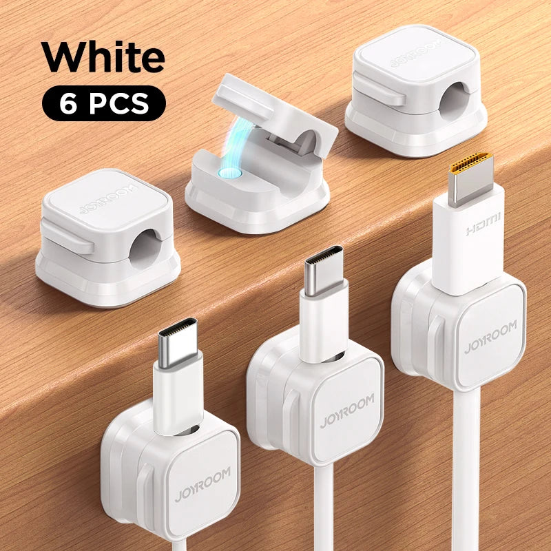 Magnetic Cable Clips - Adjustable Cord Holder for Under Desk Cable Management and Organization